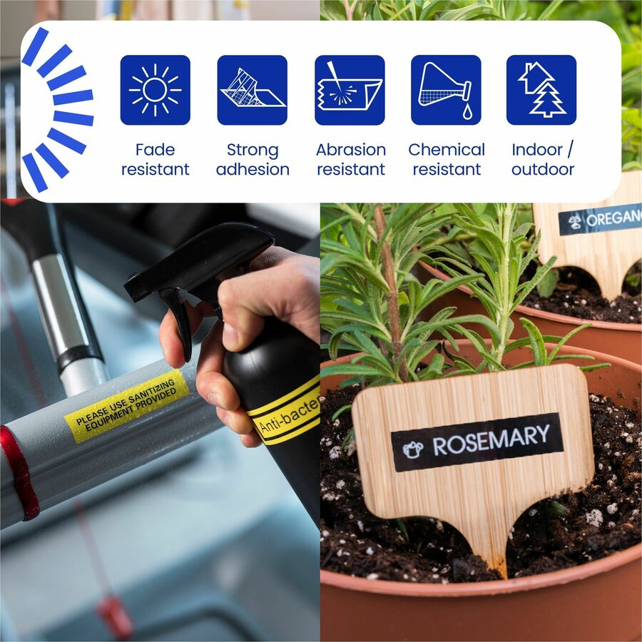 Alternate-Image4 Image for Brother Genuine P-touch TZe161 BK on CLR Label Tape, Laminated, 36mmX8m