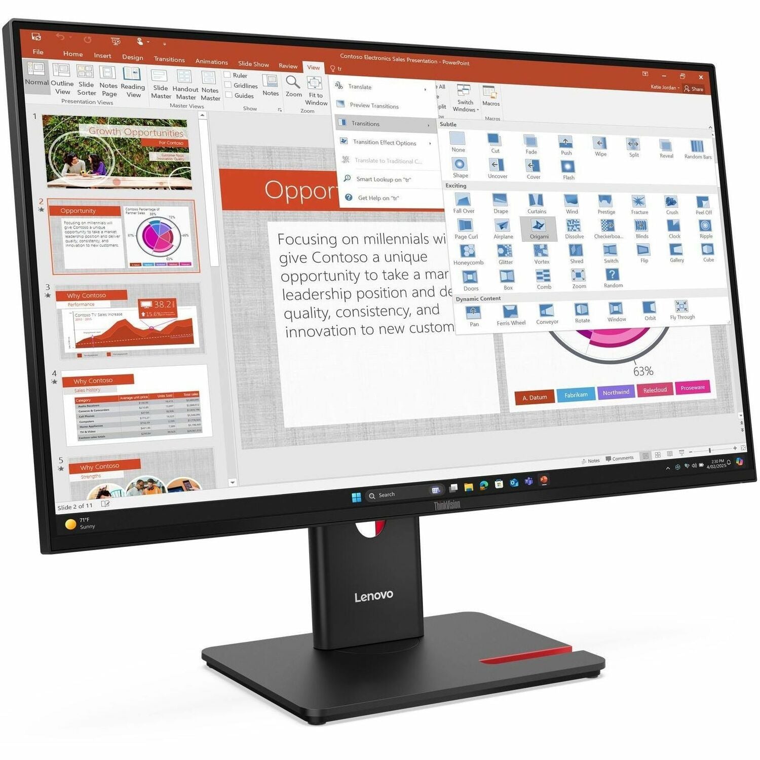 Main Image for Lenovo ThinkVision T27-40 27" Class Full HD LED Monitor - 16:9 - Eclipse Black