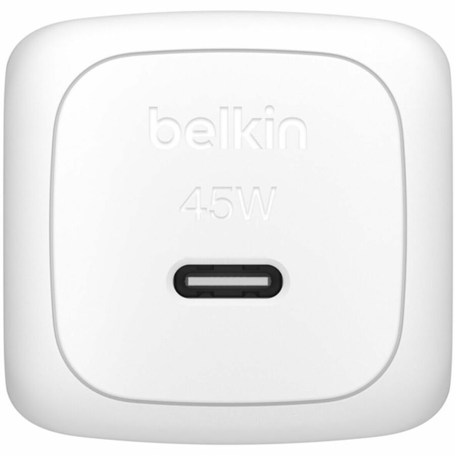 Alternate-Image1 Image for Belkin 45W Portable Cubic USB-C Wall Charger w/ USB-C Cable - 1xUSB-C - Foldable Prongs - Fast Charge - Power Adapter - White