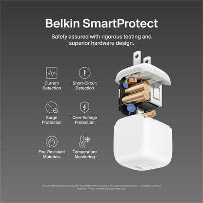 Alternate-Image4 Image for Belkin 45W Portable Cubic USB-C Wall Charger w/ USB-C Cable - 1xUSB-C - Foldable Prongs - Fast Charge - Power Adapter - White