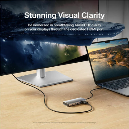 Alternate-Image5 Image for Belkin 7-Port USB-C Hub - USB-C to 2xUSB-A, 1xUSB-C, 1x4K HDMI, 1xSD Reader, 1xMicroSD Reader, 1x3.5mm Audio - Grey