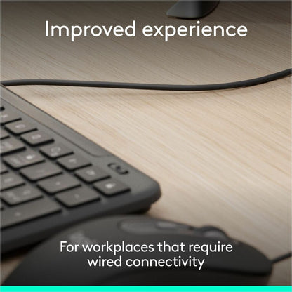 Alternate-Image1 Image for Logitech Signature Slim Wired Combo MK625 for Business, Optical Wired Mouse, Full-Size Keyboard, Plug-and-Play, Graphite