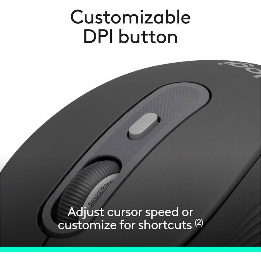 Alternate-Image7 Image for Logitech Signature Wired M520 Large for Business, Optical Wired Mouse, USB-C Plug-and-Play, Graphite