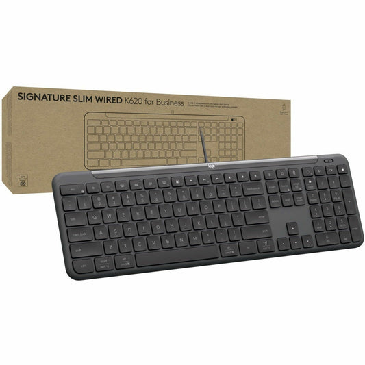 Main Image for Logitech Signature Slim Wired K620 for Business, Full-Size Keyboard, USB-C Plug-and-Play, scissor keys, Graphite