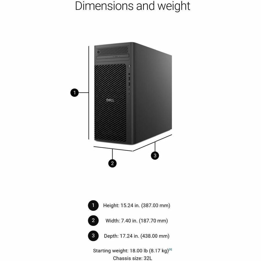 Alternate-Image5 Image for Dell Pro Max FCT2250 Desktop Computer - Intel Core Ultra 7 265 - vPro Technology - 16 GB - 512 GB SSD - Tower - Black