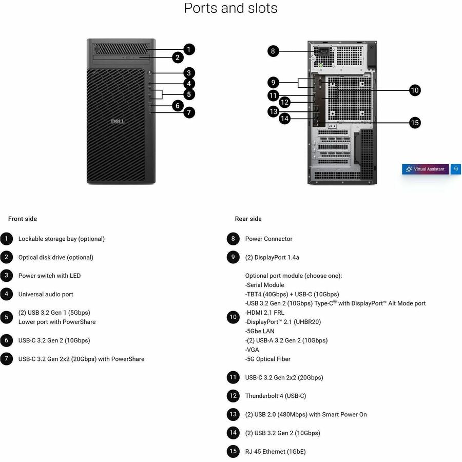 Alternate-Image4 Image for Dell Pro Max FCT2250 Desktop Computer - Intel Core Ultra 7 265 - vPro Technology - 16 GB - 512 GB SSD - Tower - Black