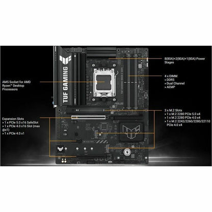Alternate-Image1 Image for TUF GAMING B850-E WIFI Gaming Desktop Motherboard - AMD B850 Chipset - Socket AM5 - ATX