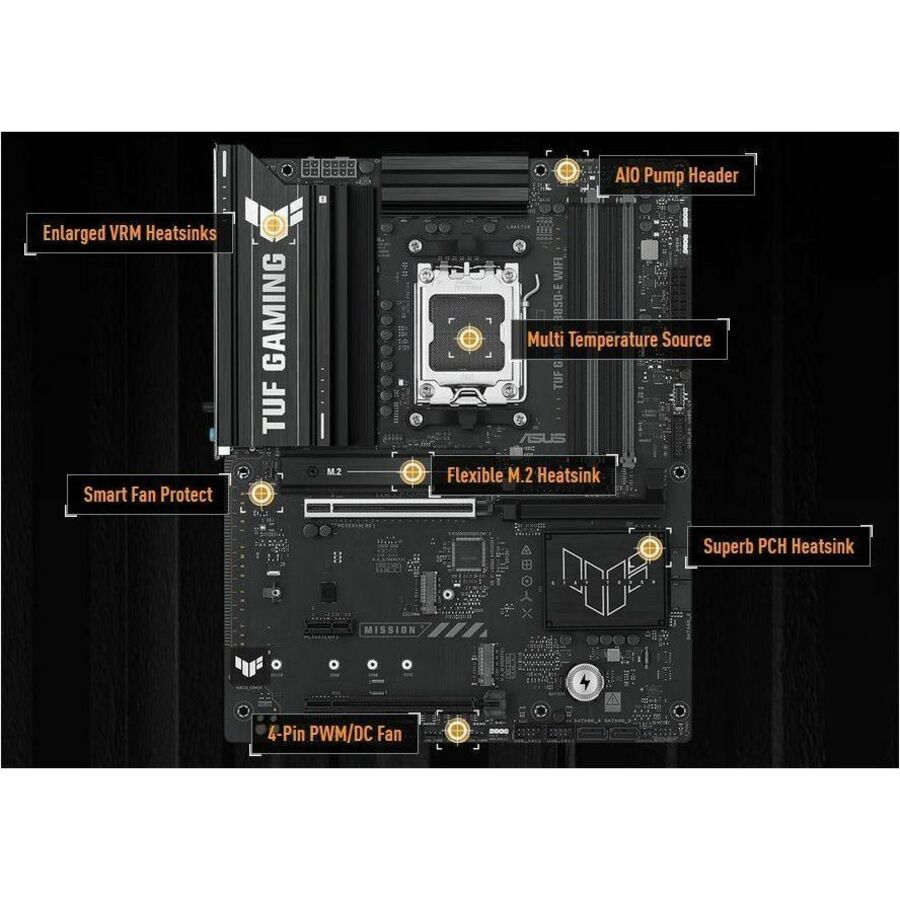 Alternate-Image5 Image for TUF GAMING B850-E WIFI Gaming Desktop Motherboard - AMD B850 Chipset - Socket AM5 - ATX