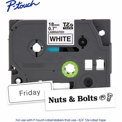 Alternate-Image1 Image for Brother Genuine P-touch TZe241 BK on WHT Label Tape, Laminated, 18mmX8m