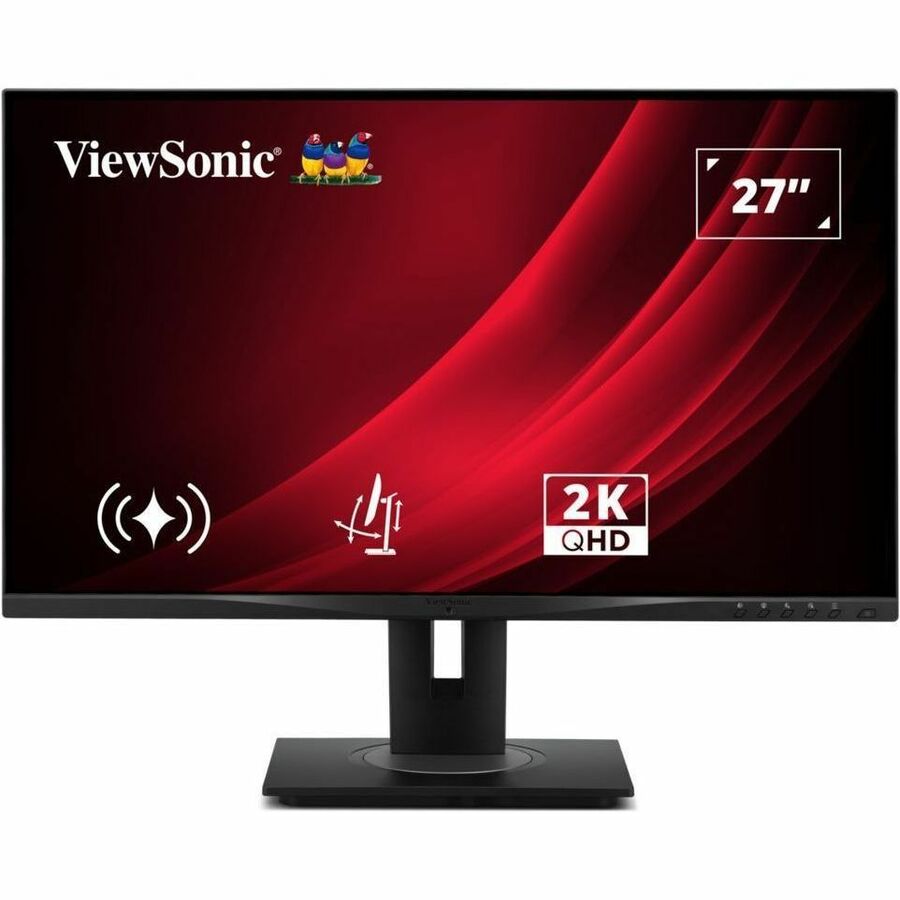 Front Image for ViewSonic VG2748A-2K 27 Inch 1440p Monitor, IPS with Ambient Light Sensor and Privacy Alert for Smooth Home and Office Productivity, Advanced Ergonomics, HDMI, USB Hub, and DisplayPort Inputs