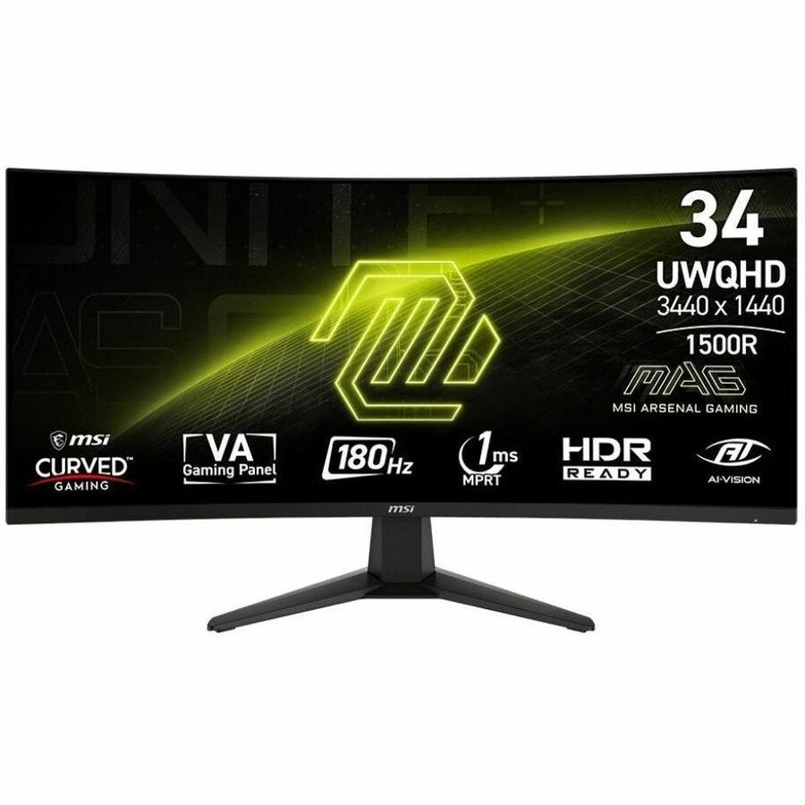 Main Image for MSI MAG 346CQ 34 inch VA UWQHD Display 180Hz AdaptiveSync Curved Gaming Monitor