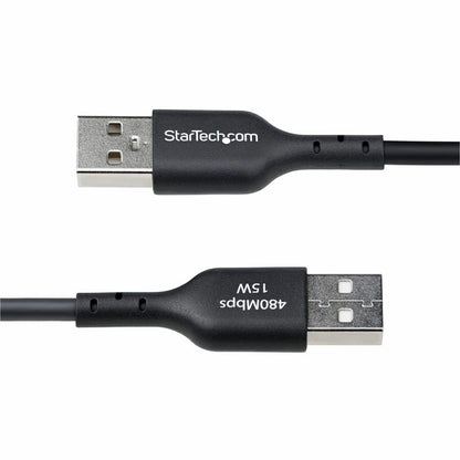 Alternate-Image3 Image for StarTech.com 1ft (30cm) USB-A to USB-C Charging Cable, Charge & Sync, 3A, USB 2.0, TPE Jacket - Black USB Charging Cord