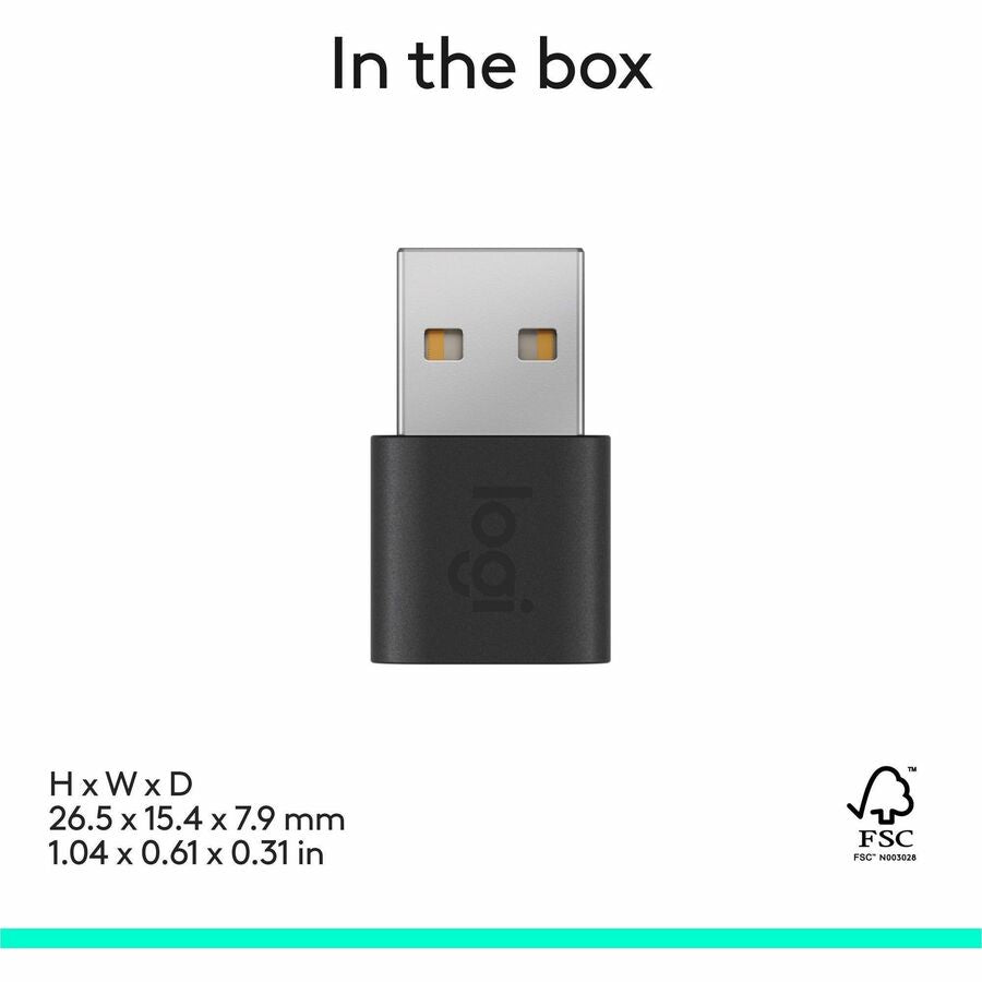Alternate-Image2 Image for Logi USB-A to USB-C Adaptor, USB adaptor, graphite