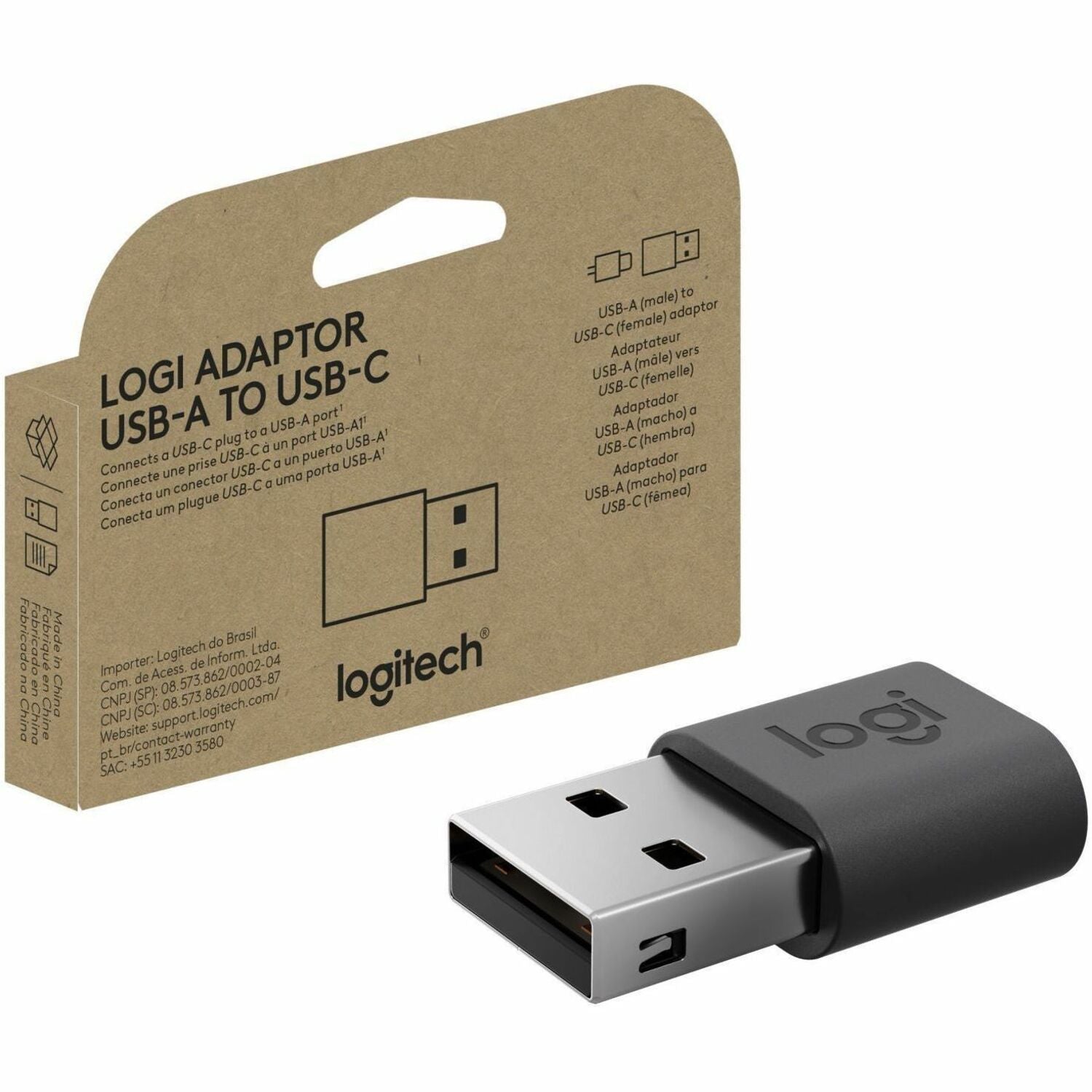 Main Image for Logi USB-A to USB-C Adaptor, USB adaptor, graphite