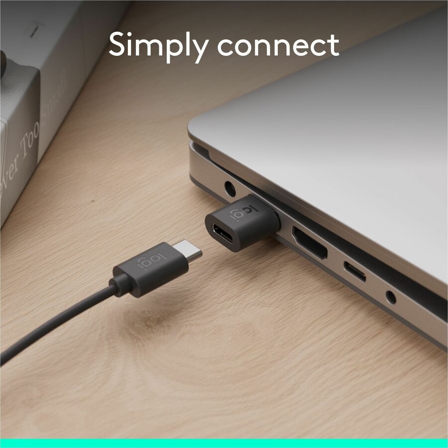 Alternate-Image1 Image for Logi USB-A to USB-C Adaptor, USB adaptor, graphite