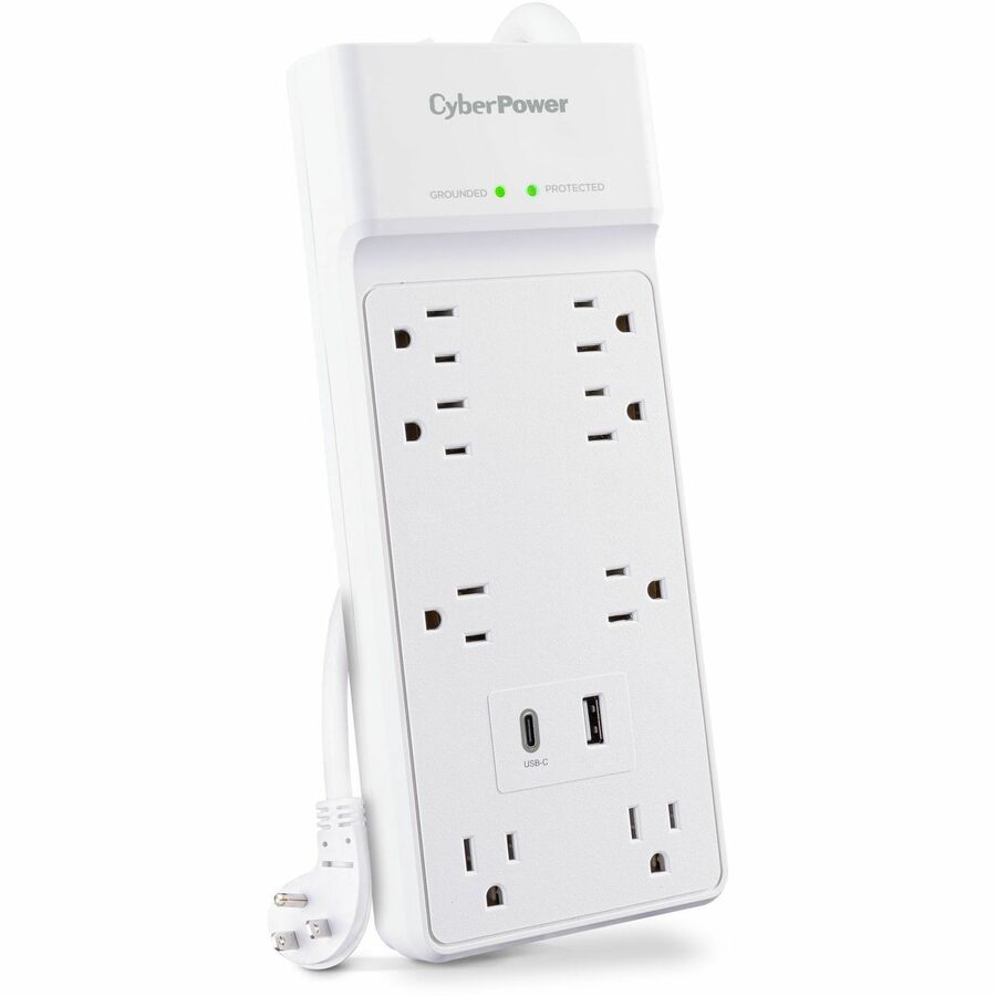 Alternate-Image5 Image for CyberPower P806UC15 Home and Office 8 - Outlet Surge Protector with 2400 J Surge Suppression