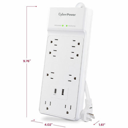 Alternate-Image3 Image for CyberPower P806UC15 Home and Office 8 - Outlet Surge Protector with 2400 J Surge Suppression
