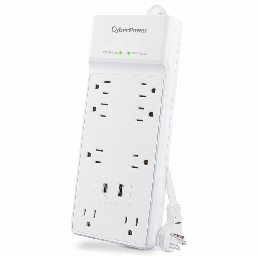 Alternate-Image4 Image for CyberPower P806UC15 Home and Office 8 - Outlet Surge Protector with 2400 J Surge Suppression