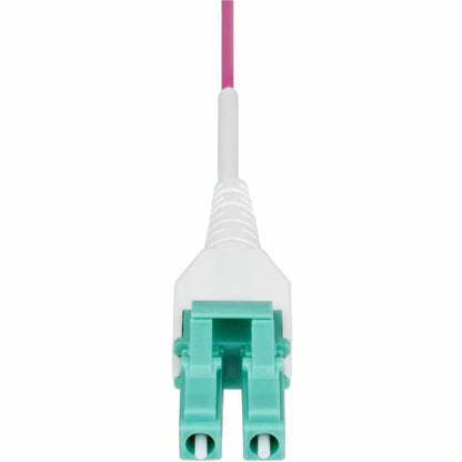 Alternate-Image3 Image for StarTech.com 2m (6.6ft) LC to LC (UPC) OM4 Multimode Fiber Optic Cable, Erika Violet, 50/125, 100G, Uniboot Fiber Jumper Cord, OFNR Riser