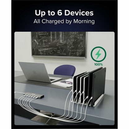 Alternate-Image3 Image for Plugable 6 Port USB C Charging Station, Up to 100W Charger for Multiple Devices with Priority Charging