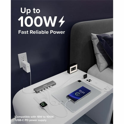 Alternate-Image7 Image for Plugable 6 Port USB C Charging Station, Up to 100W Charger for Multiple Devices with Priority Charging