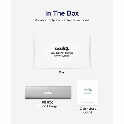 Alternate-Image8 Image for Plugable 6 Port USB C Charging Station, Up to 100W Charger for Multiple Devices with Priority Charging