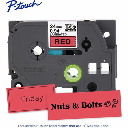 Alternate-Image1 Image for Brother Genuine P-touch TZe451 BK on RD Label Tape, Laminated, 24mmX8m