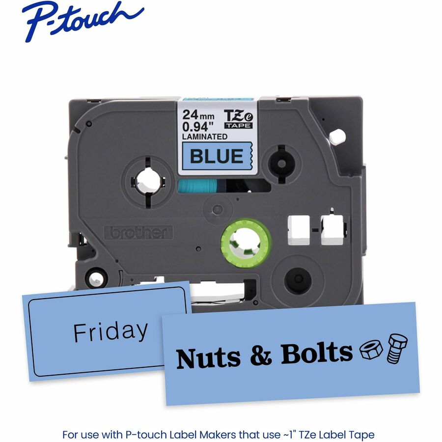 Alternate-Image1 Image for Brother Genuine P-touch TZe551 BK on BK Label Tape, Laminated, 24mmX8m