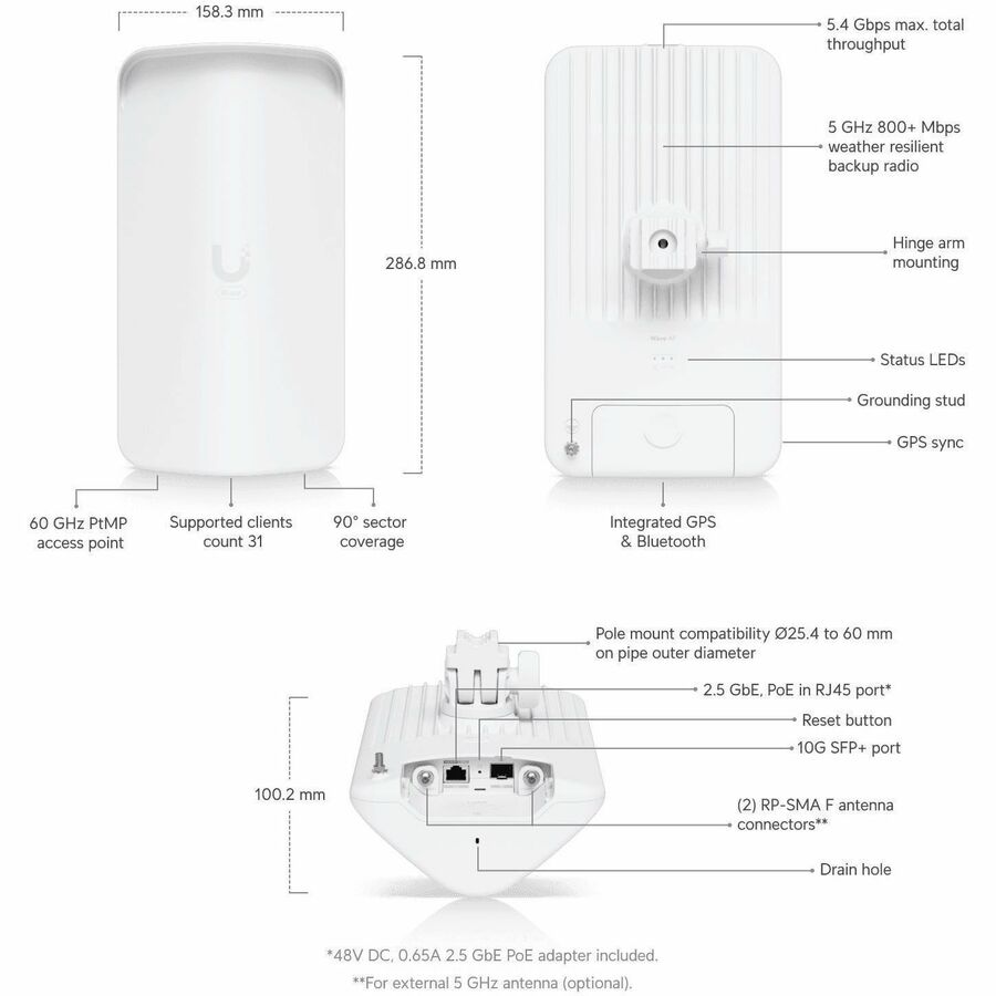Alternate-Image3 Image for Ubiquiti Wave AP Gen2 Single Band Wi-Fi 6 IEEE 802.11ax 5.40 Gbit/s Wireless Range Extender