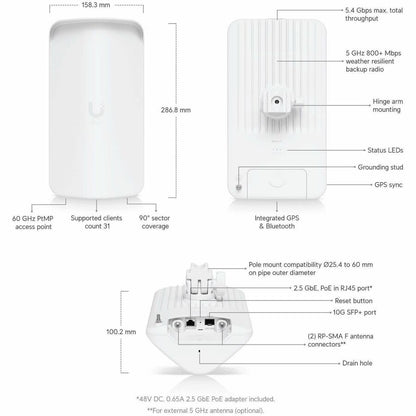 Alternate-Image3 Image for Ubiquiti Wave AP Gen2 Single Band Wi-Fi 6 IEEE 802.11ax 5.40 Gbit/s Wireless Range Extender