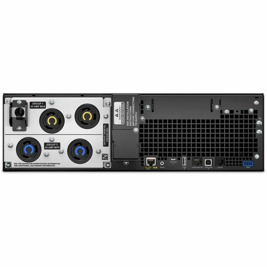 Rear Image for APC Smart-UPS On-Line, 5.4kVA, Rackmount 3U, 208V, 2x L6-20R+2x L6-30R NEMA outlets, Network Card+SmartSlot, Extended runtime, W/ rail kit [TAA]