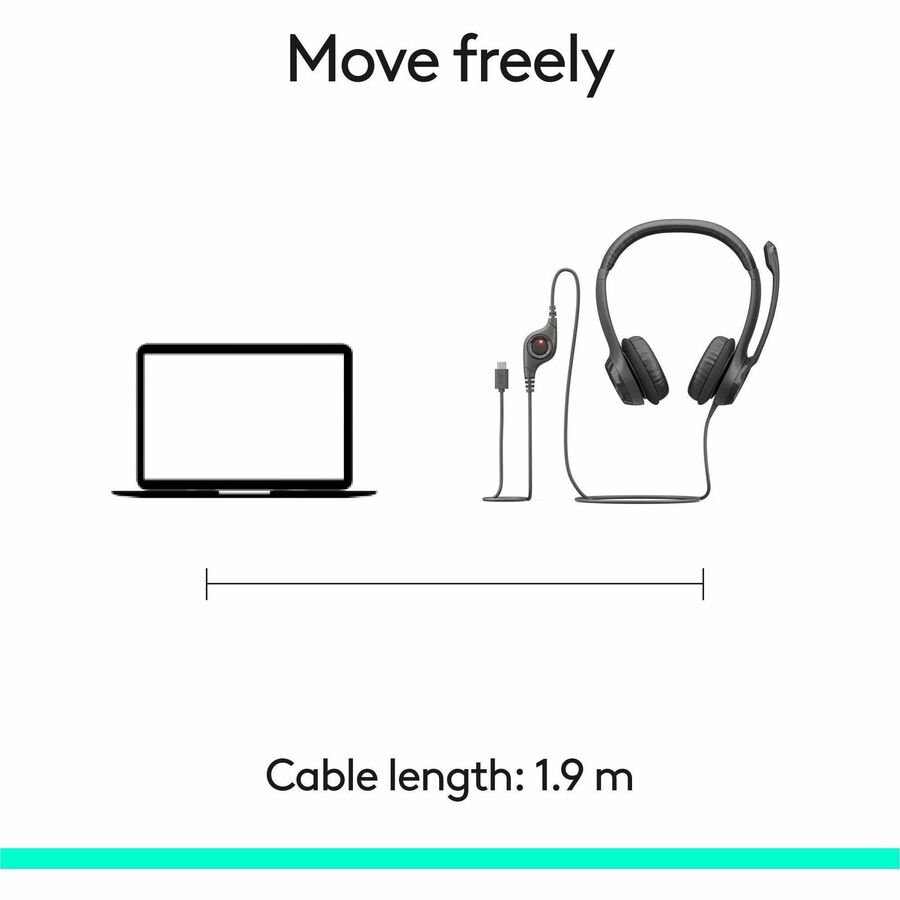 Alternate-Image8 Image for Logitech H390 Wired Headphones with Mic, USB Headset with Microphone for PC, Noise Cancelling Microphone