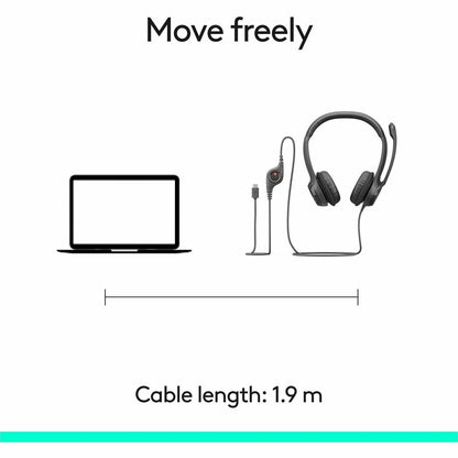 Alternate-Image8 Image for Logitech H390 Wired Headphones with Mic, USB Headset with Microphone for PC, Noise Cancelling Microphone