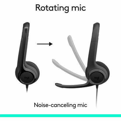 Alternate-Image2 Image for Logitech H390 Wired Headphones with Mic, USB Headset with Microphone for PC, Noise Cancelling Microphone