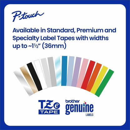Alternate-Image6 Image for Brother Genuine P-touch TZe325 WHT on BK Label Tape, Laminated, 9mmX8m