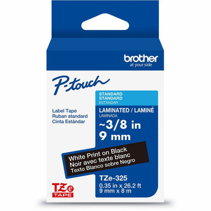 Main Image for Brother Genuine P-touch TZe325 WHT on BK Label Tape, Laminated, 9mmX8m