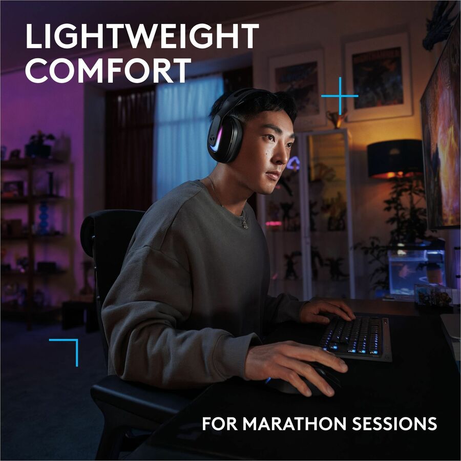 Alternate-Image5 Image for Logitech G522 LIGHTSPEED Wireless Gaming Headset, LIGHTSYNC RGB, Full Bandwidth Mic, Advanced Synchronized Audio, Tri-Connectivity with LIGHTSPEED, Bluetooth, Black