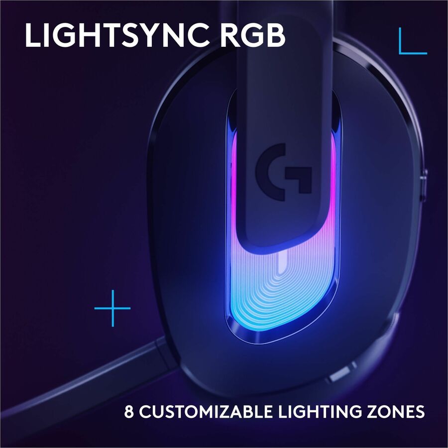Alternate-Image1 Image for Logitech G522 LIGHTSPEED Wireless Gaming Headset, LIGHTSYNC RGB, Full Bandwidth Mic, Advanced Synchronized Audio, Tri-Connectivity with LIGHTSPEED, Bluetooth, Black
