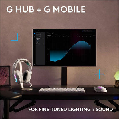 Alternate-Image6 Image for Logitech G522 LIGHTSPEED Wireless Gaming Headset, LIGHTSYNC RGB, Full Bandwidth Mic, Advanced Synchronized Audio, Tri-Connectivity with LIGHTSPEED, Bluetooth, White