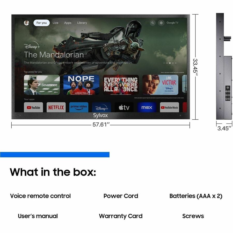 Alternate-Image3 Image for SYLVOX Deck Pro QLED 2.0 OQ65A2KHGD 65" Smart LED-LCD TV 2024 - 4K UHDTV - High Dynamic Range (HDR)