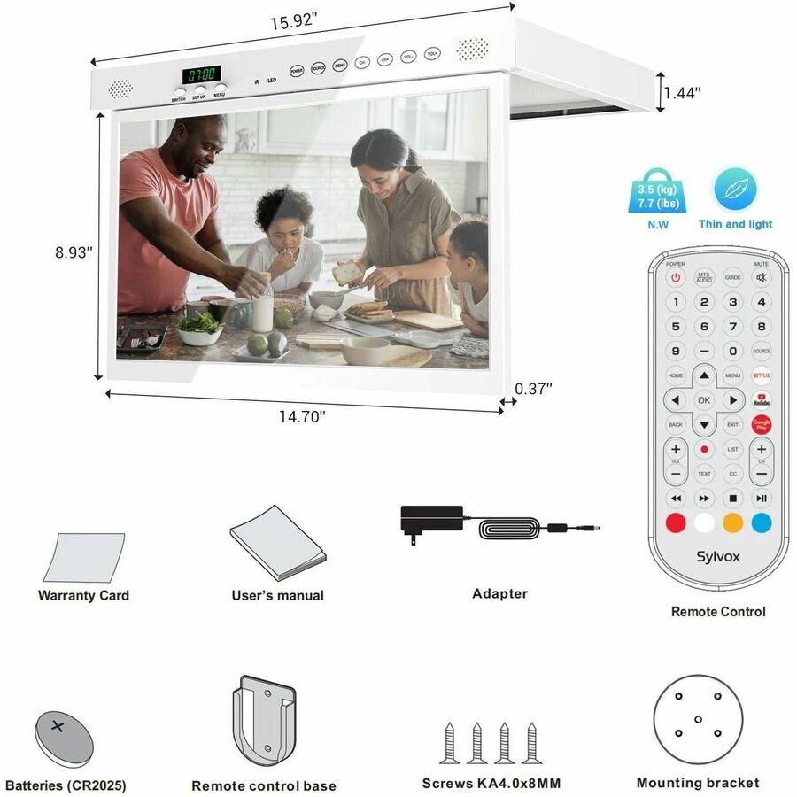 Alternate-Image1 Image for SYLVOX KT16A0KGGA 15.6" Smart LED-LCD TV - HDTV - White