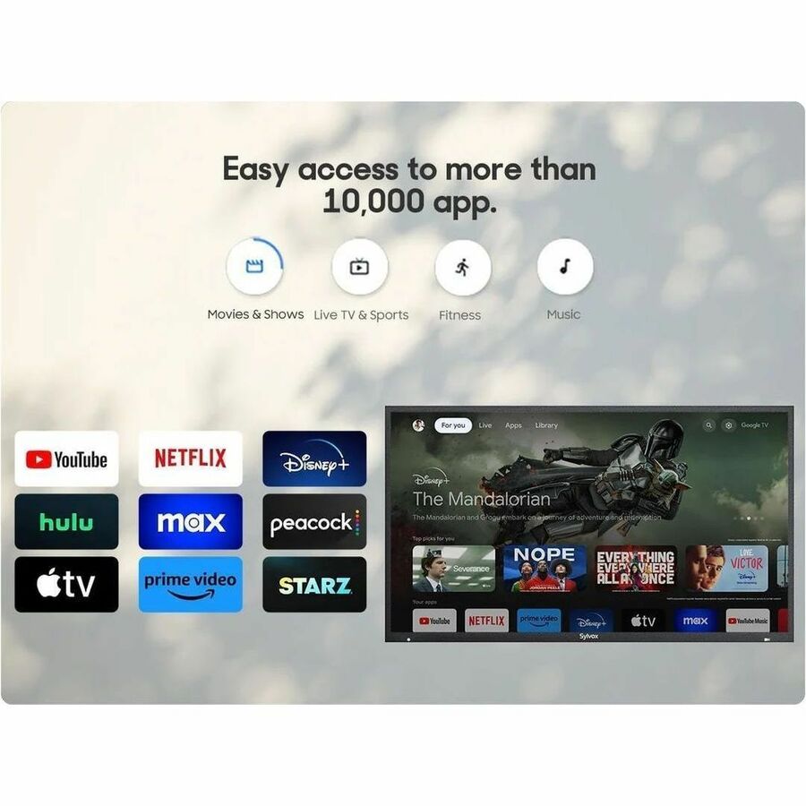 Alternate-Image10 Image for SYLVOX Full Sun OQ55A2KHGF 55" Smart LED-LCD TV 2024 - 4K UHDTV - High Dynamic Range (HDR)
