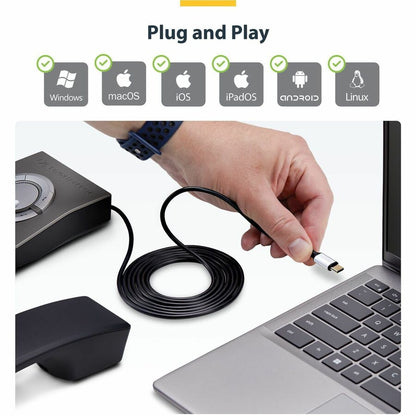 Alternate-Image3 Image for StarTech.com USB-C to RJ9 Adapter for Office Phone Handset or Wired/Wireless Headset, Use Landline Hardware, 6ft (1.8m), Laptop/Desktop