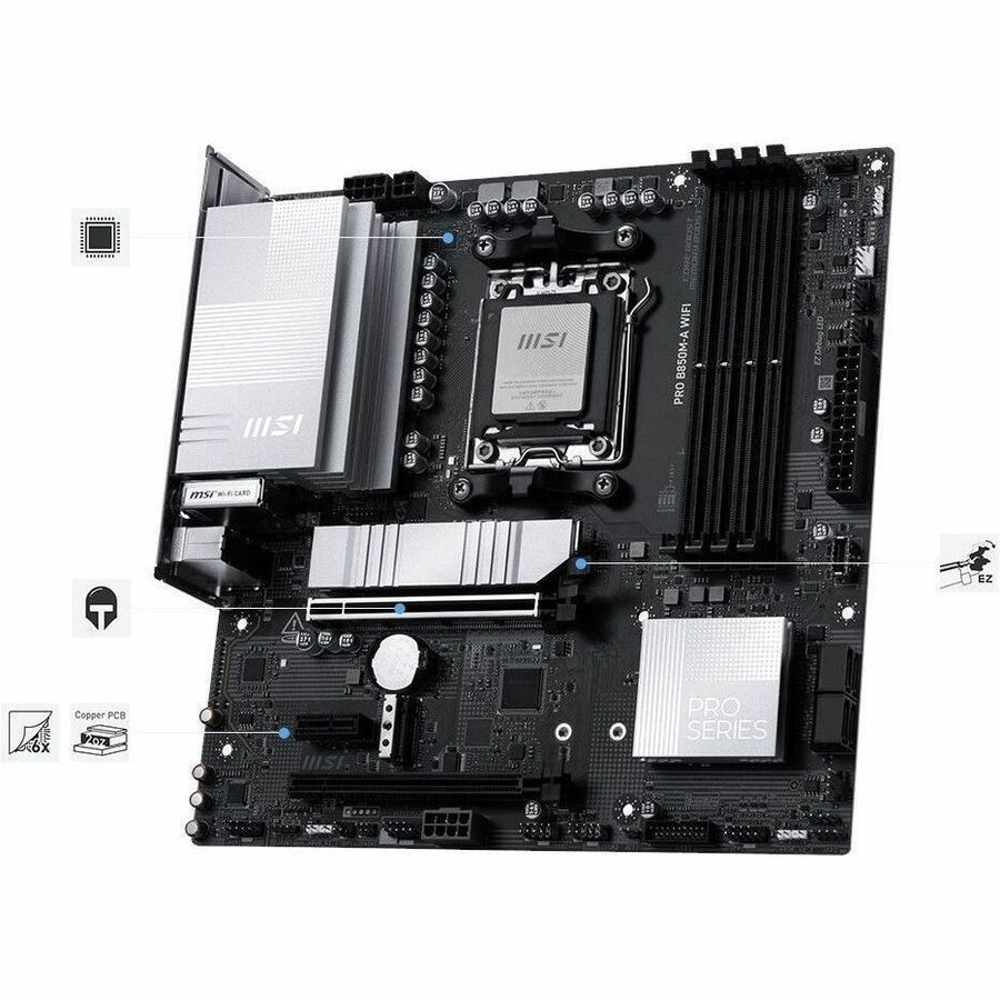 Alternate-Image6 Image for MSI PRO B850M-A WIFI - PROB850MAWIFI - mATX Professional Motherboard - B850 Chipset