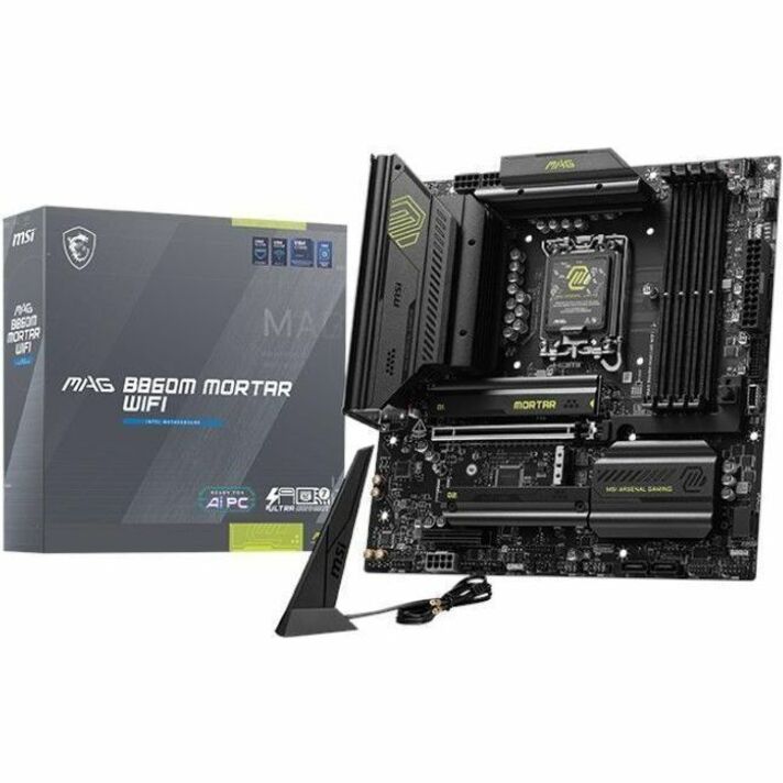 Alternate-Image1 Image for MSI MAG B860M MORTAR WIFI Gaming Desktop Motherboard - Intel B860 Chipset - Socket LGA-1851 - Micro ATX