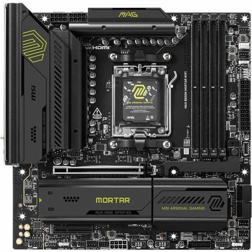 Alternate-Image1 Image for MSI MAG B850M MORTAR WIFI Gaming Desktop Motherboard - AMD B850 Chipset - Socket AM5 - Micro ATX
