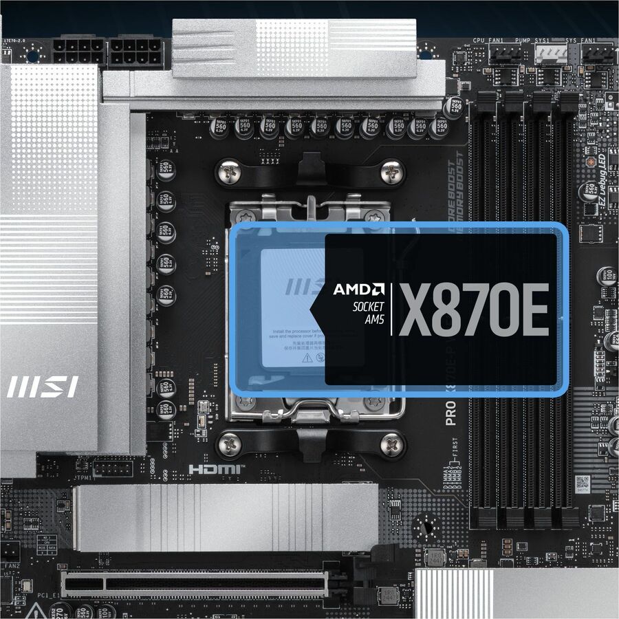 Alternate-Image6 Image for MSI PRO X870E-P WIFI Gaming Desktop Motherboard - AMD X870E Chipset - Socket AM5 - ATX