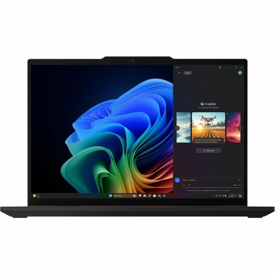 Front Image for Lenovo ThinkPad T14 Gen 6 21QJ00CSUS 14" Copilot+ PC Notebook - WUXGA - 60 Hz - AMD Ryzen AI 7 PRO 350 - 16 GB - 512 GB SSD - English Keyboard - Black