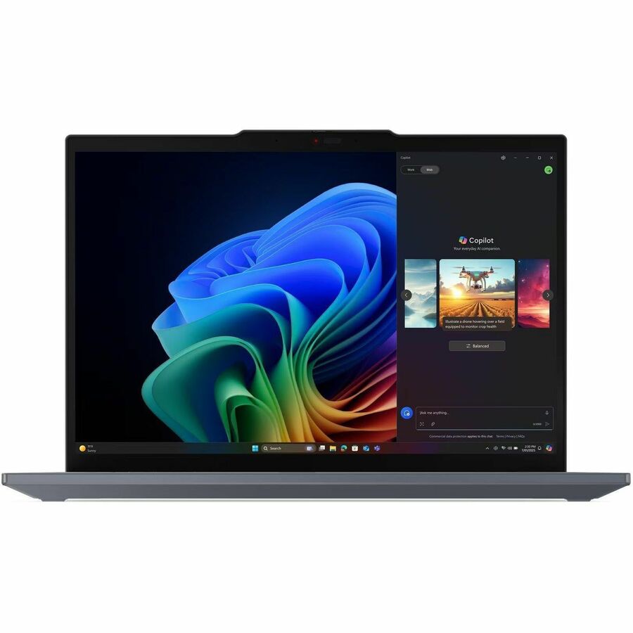 Front Image for Lenovo ThinkPad T14 Gen 6 21QJ00CRUS 14" Copilot+ PC Notebook - WUXGA - 60 Hz - AMD Ryzen AI 5 PRO 340 - 16 GB - 256 GB SSD - English Keyboard - Gray