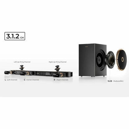 Alternate-Image4 Image for ULTIMEA Skywave F30 3.1.2 Bluetooth Sound Bar Speaker - 360 W RMS
